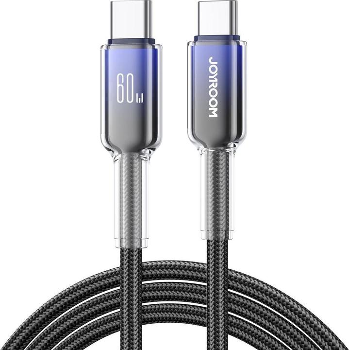 Produktbild Joyroom S-A42 Crystal Clear Series Fast Charging Data Cable Type-C to Type-C 60W 1.2m Black (1.20 m, 60 W)