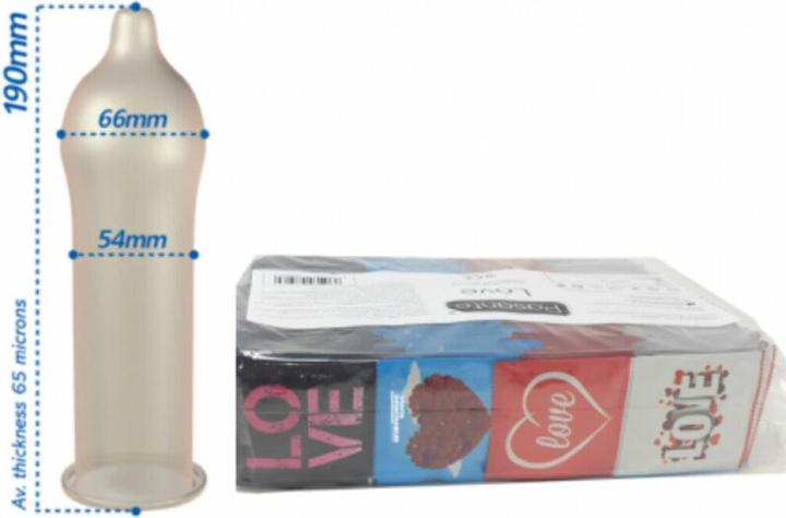 Image du produit Pasante Love" (emballage de réserve) 144 préservatifs à motif avec forme libertine Comfort (144 pcs)