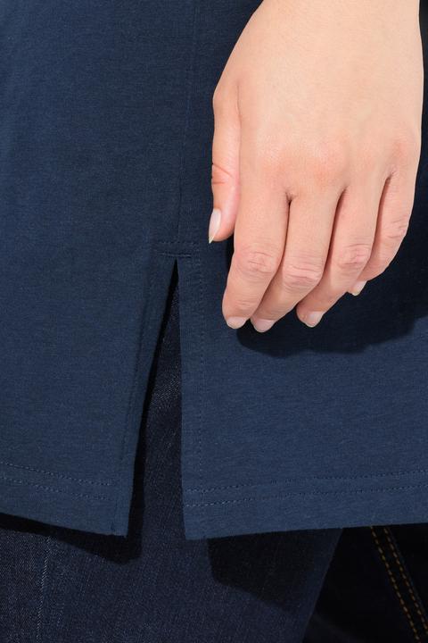 Immagine prodotto Ulla Popken Maglia dal taglio lungo e svasato con "Ho-Ho-Ho", scollo a V e maniche a 3/4 (50, 52)