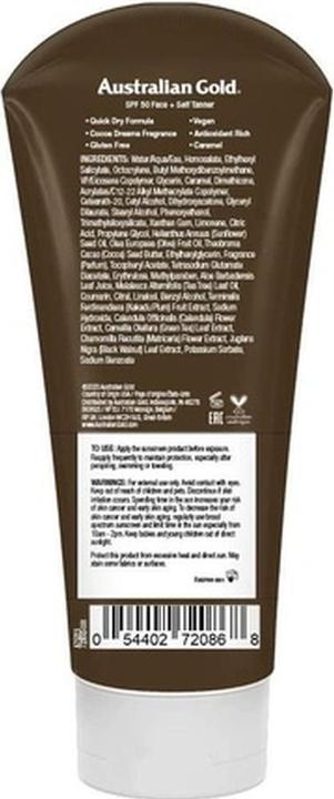 Actual product image Australian Gold Face + Self Tanner (Sun lotion, SPF 50, 88 ml, 0.09 g)