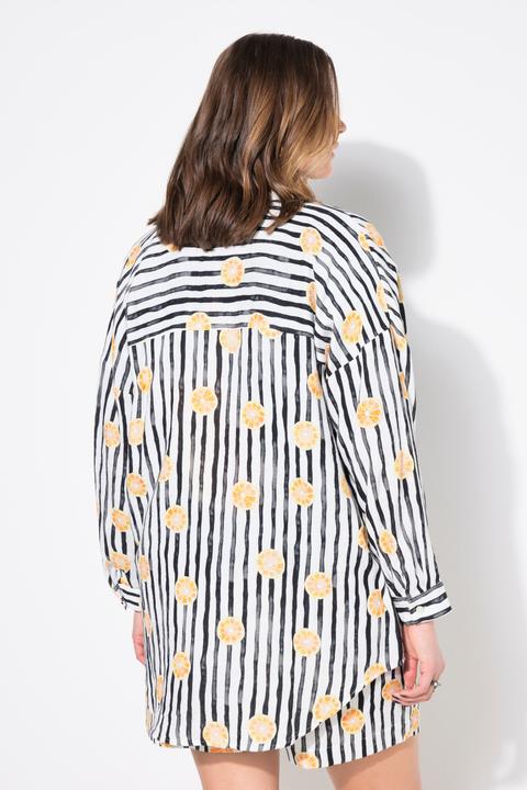 Produktbild Studio Untold Streifenbluse Musselin, oversized, Fruitprint auf Streifen (46, 48)