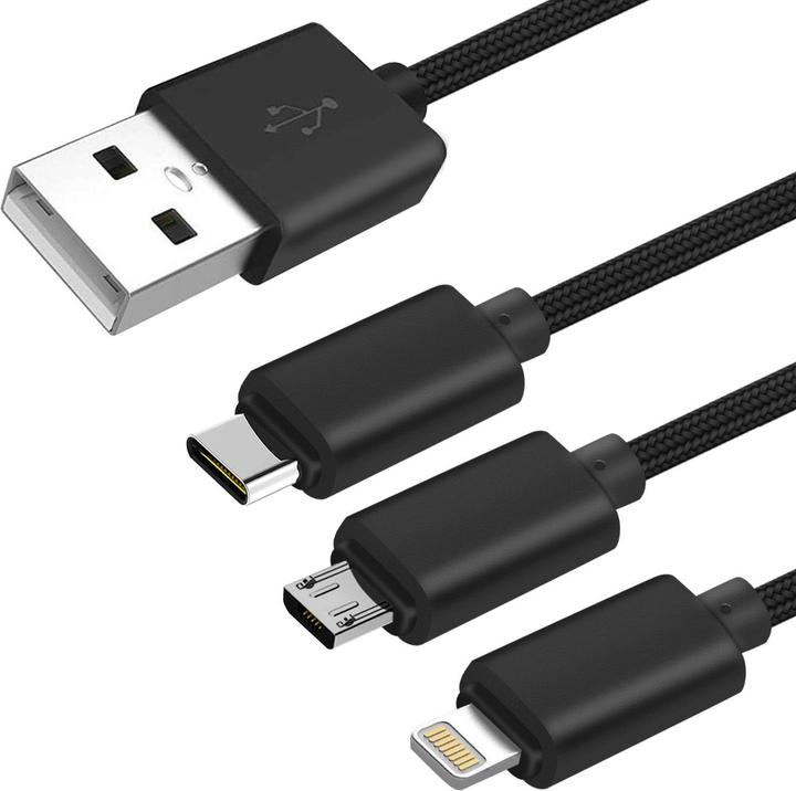Produktbild Setty USB Typ A – USB C, Lightning, Micro USB (1 m, USB 3.0)