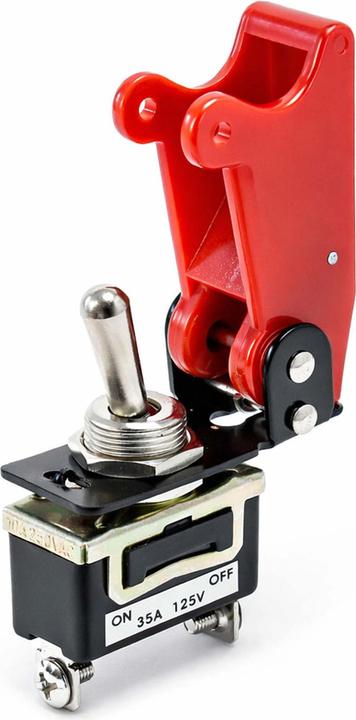 Produktbild Wiltec Kill Switch ON-OFF Notausschalter 12V 35A Kippschalter rote Kappe