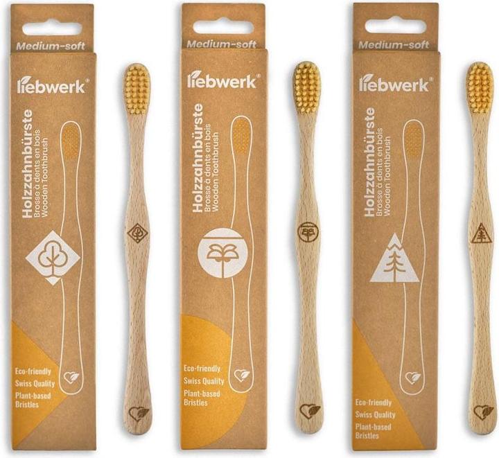 Image du produit Liebwerk Brosse à dents en bois Ricine Palm (Moyen, 1 x)