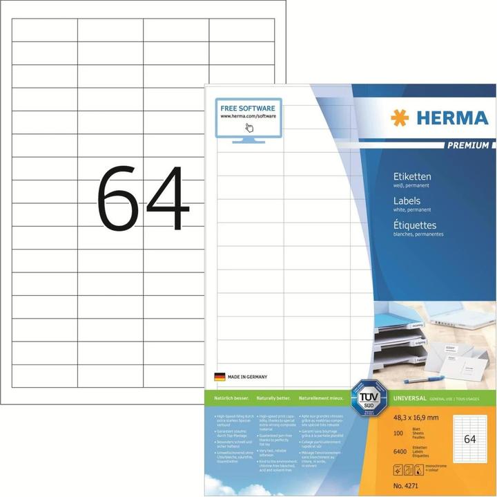 Produktbild HERMA Universal Etiketten A4