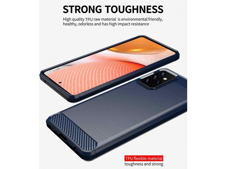 Produktbild Screenguard Samsung Galaxy A72 Hülle Carbon Brushed Soft TPU (Samsung Galaxy A72)