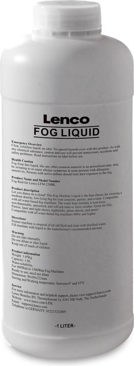 Actual product image Lenco Fog machine fluid