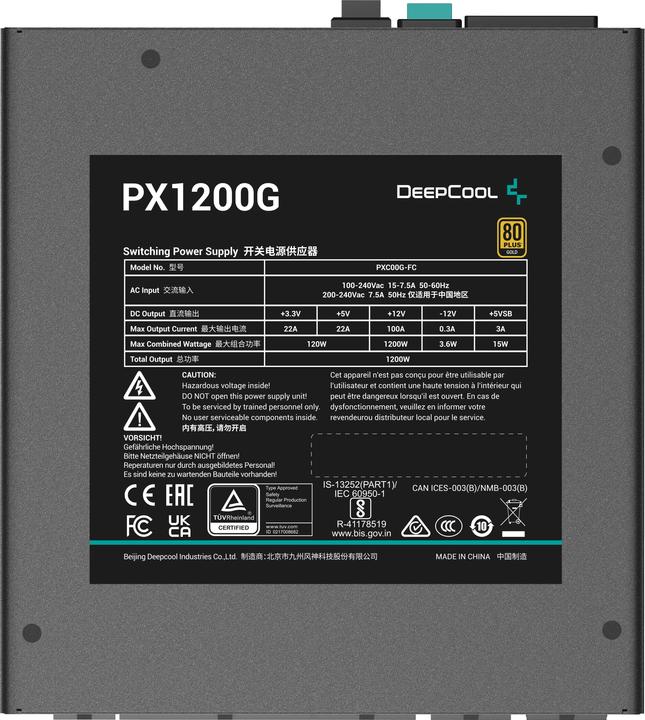 Image du produit Deepcool R-PXC00G-FC0B-EU PX1200-G PSU (1200 W)