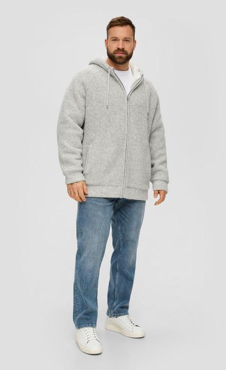 Produktbild s.Oliver Strickpullover Kapuzenjacke aus Teddy-Plüsch (3XL)