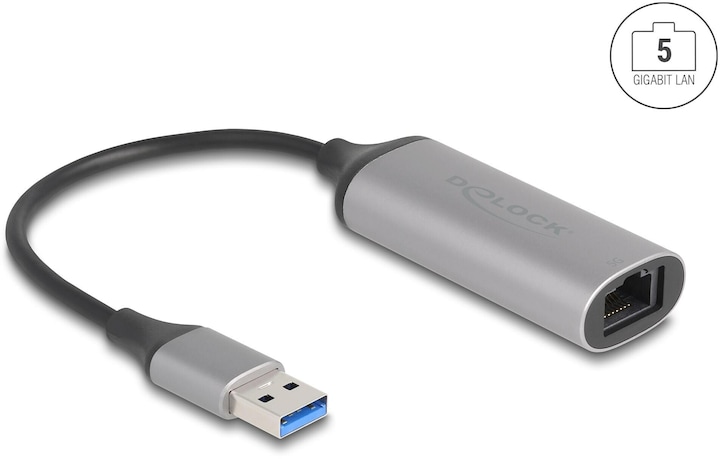 Delock USB Typ-A 5 Gigabit LAN Adapter (USB 3.1 Gen 1, RJ45 Gigabit Ethernet (1x))