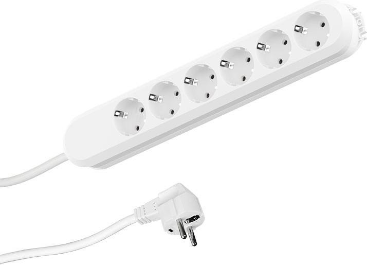 Image du produit Bachmann Bloc multiprise Smart 6x blanc 5m 5,0 m câble d'alimentation, vissé (vis réutilisables) reconnecter (6 x, CEE 7/3, 5 m)