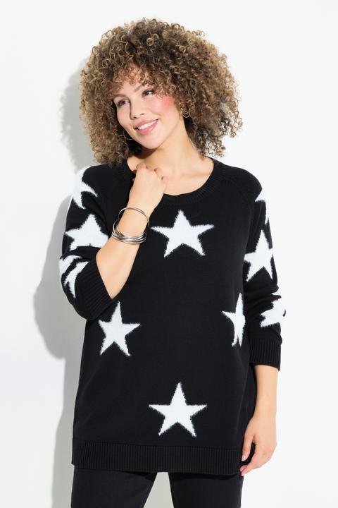 Produktbild Ulla Popken Pullover, Glitzersterne, Rundhals, Raglan-Langarm (46, 48)