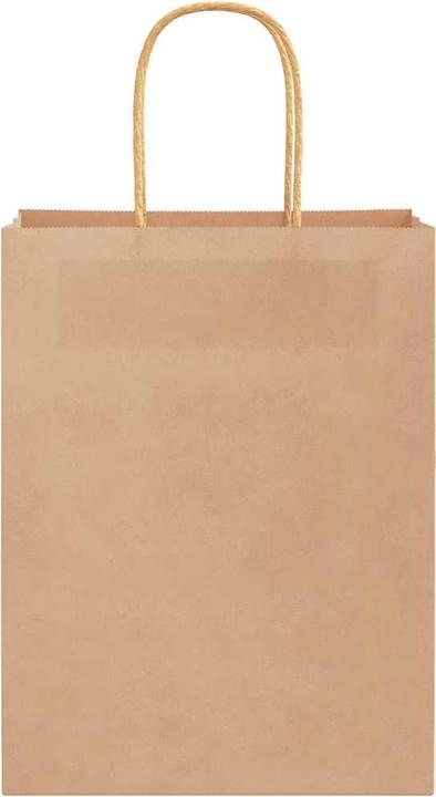 Actual product image vidaXL Kraft paper bags 250 pcs. with handle brown 22x11x28 cm paper bag (250x)