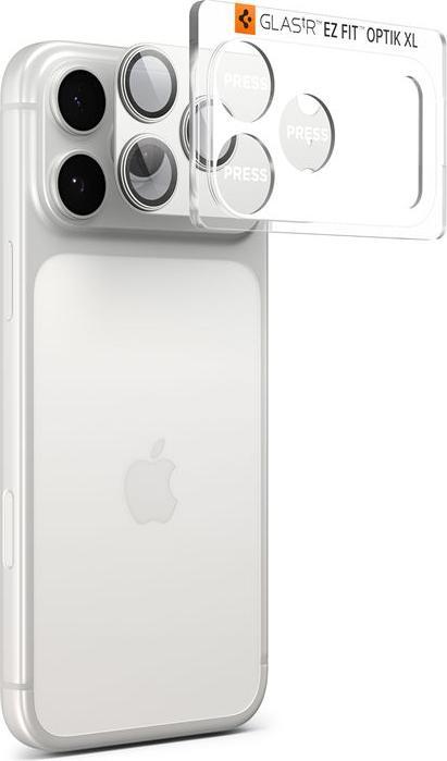 Actual product image Spigen Optik Pro XL EZ Fit iPhone 17 Pro Max Lens Protector Silver (2 pcs., Apple iPhone 17 Pro Max)