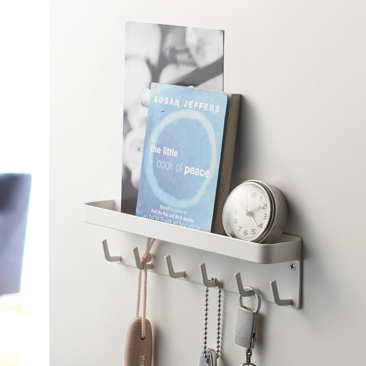 Actual product image Yamazaki Magnetic key rack with SMART shelf
