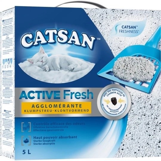 Immagine prodotto Catsan Active Fresh - lettiera di bentonite - 5l (Raggruppamento, 5 kg)