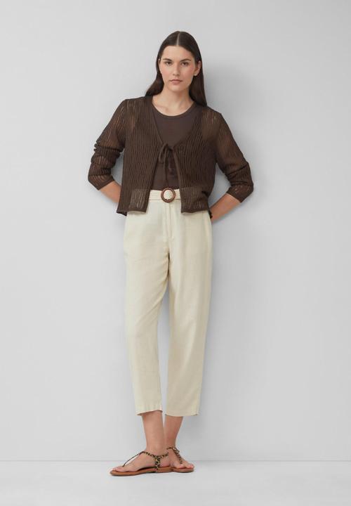 Actual product image S.Oliver Hose Cropped Chino aus Leinenmix mit geflochtenem Gürtel (40)