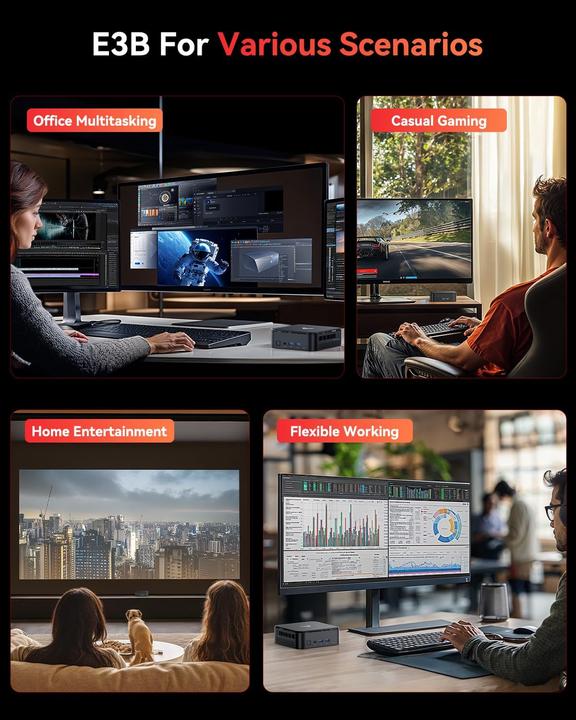 NiPoGi Mini-PC mit AMD Ryzen 5 7430U und 4K-Unterstützung (1000 GB, 16 GB, AMD Ryzen 5 7430U)