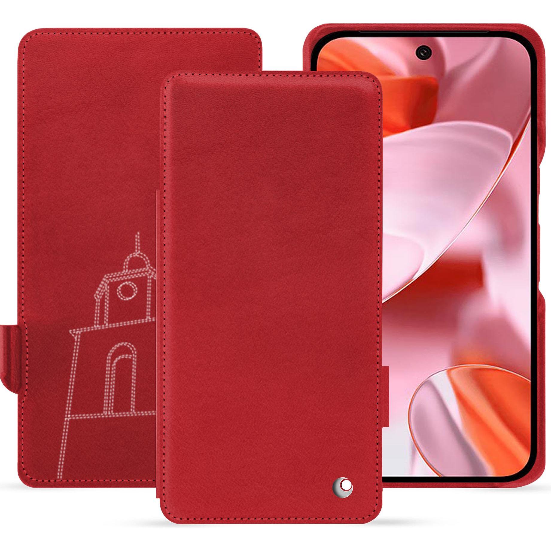 Noreve Lederschutzhülle horizontal (Google Pixel 9), Smartphone Hülle, Rot