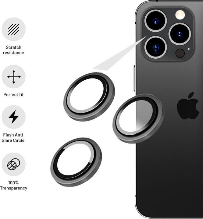 Image du produit Fixed Verre de protection de l'objectif de la caméra pour Apple iPhone 15 Pro/ 15 Pro Max Argent (Apple iPhone 15 Pro Max)