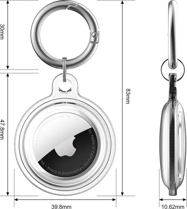 Productafbeelding Screenguard Apple Airtag 360 graden hoesje met sleutelhanger