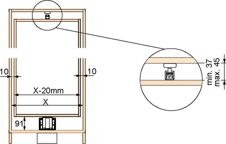 Productafbeelding Peka Metall Hoge kast voorzijde uittrekbare lopers Doos voor houten constructies