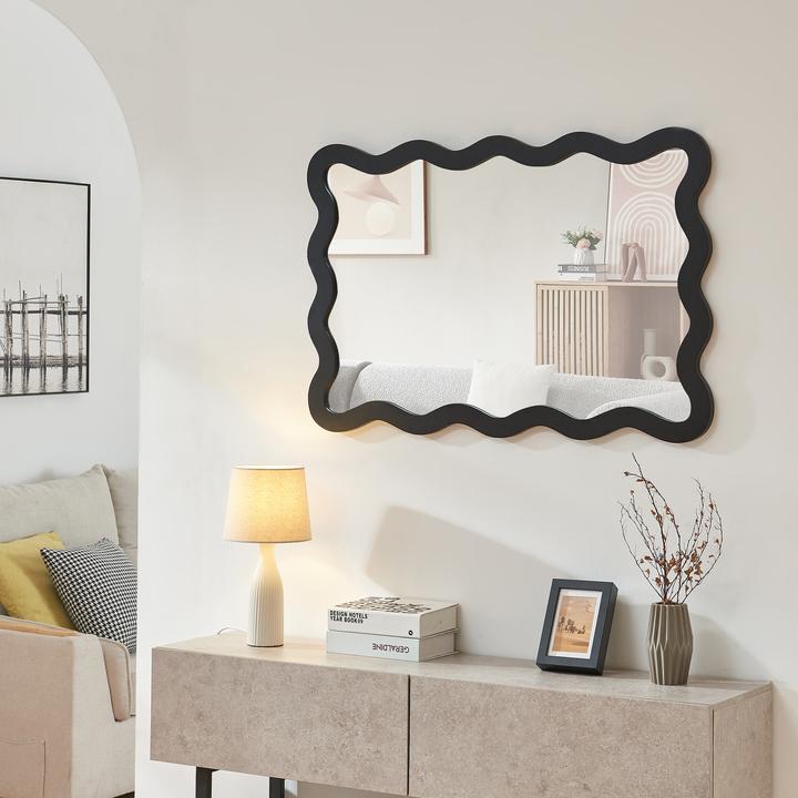 Produktbild En.Casa Wandspiegel Koster 90x60 cm Schwarz (90 x 60 cm)