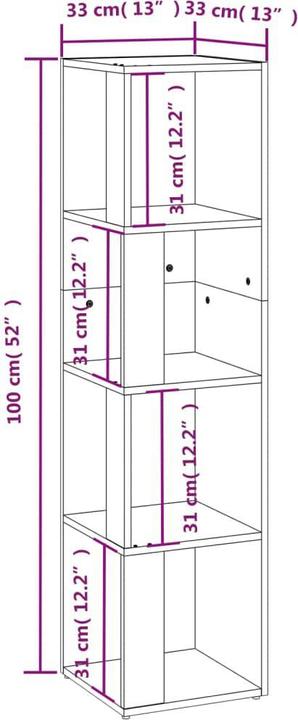 Actual product image vidaXL Eckschrank (33 x 33 x 132 cm)