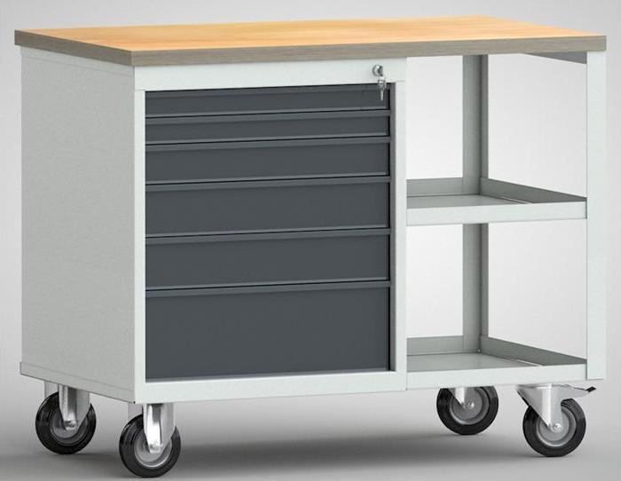 Actual product image KLW Workbench PW 700 W1000xD620xH805mm Beech multiplex light grey, RAL 7035 anthracite grey, RAL 7016 6 (100 cm, 120 cm)