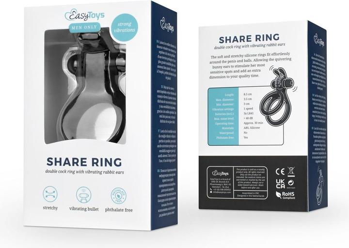 Immagine prodotto Easytoys Cockring With Rabbit Ears (3 cm)