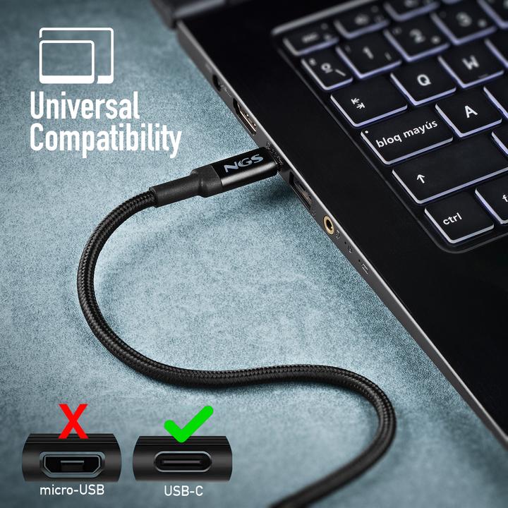 Image du produit NGS KNOT 65W-3 (3 m, USB 2.0, 65 W)