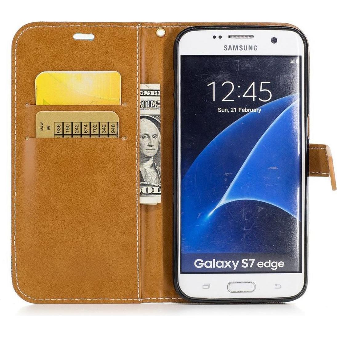 Thumbnail - König Design Hülle Handy Schutz für Samsung Galaxy S7 Edge Case Cover Tasche Wallet Etui Neu (Samsung Galaxy S7 Edge), S...