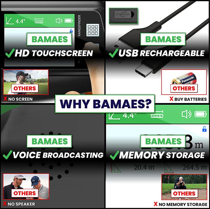 Actual product image Bamaes Golf Rangefinder with HD Touch Screen - 650 Yard