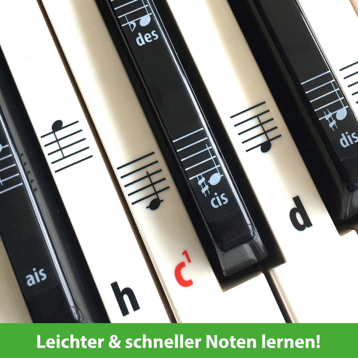 Actual product image Noten Aufkleber für Klavier & Keyboard (German, artist ahead, 2023)