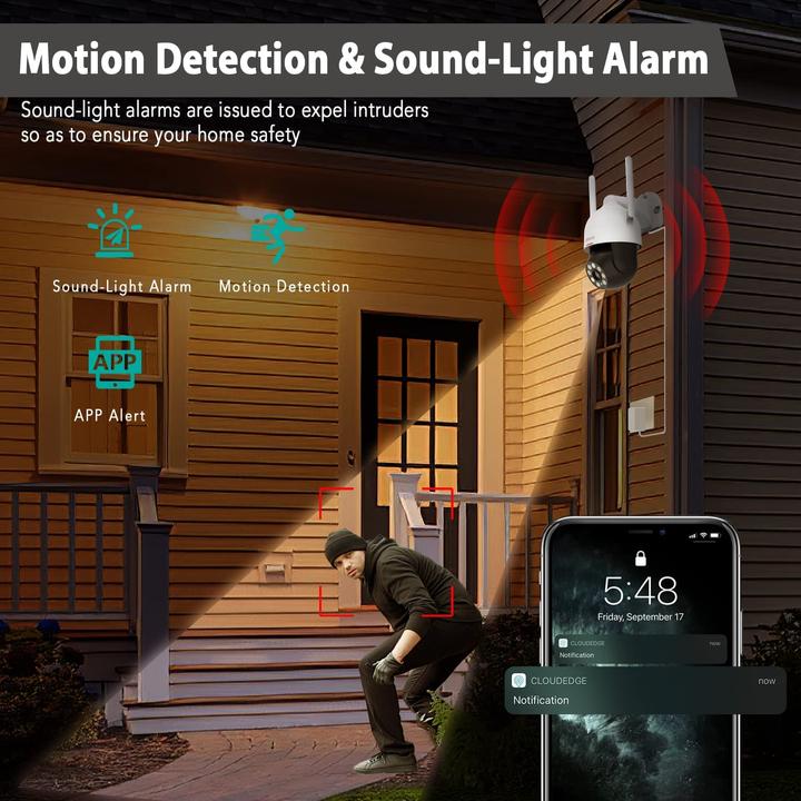 Immagine prodotto Dekco Telecamera di sorveglianza per esterni, IP66, bianco (2304 x 1296 Pixels)