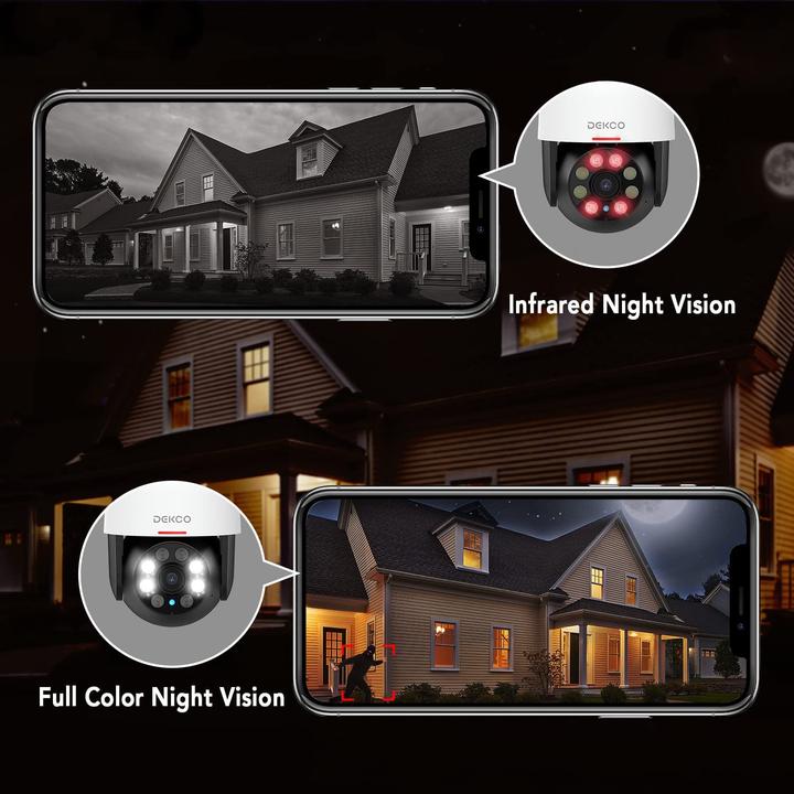 Immagine prodotto Dekco Telecamera di sorveglianza per esterni, IP66, bianco (2304 x 1296 Pixels)