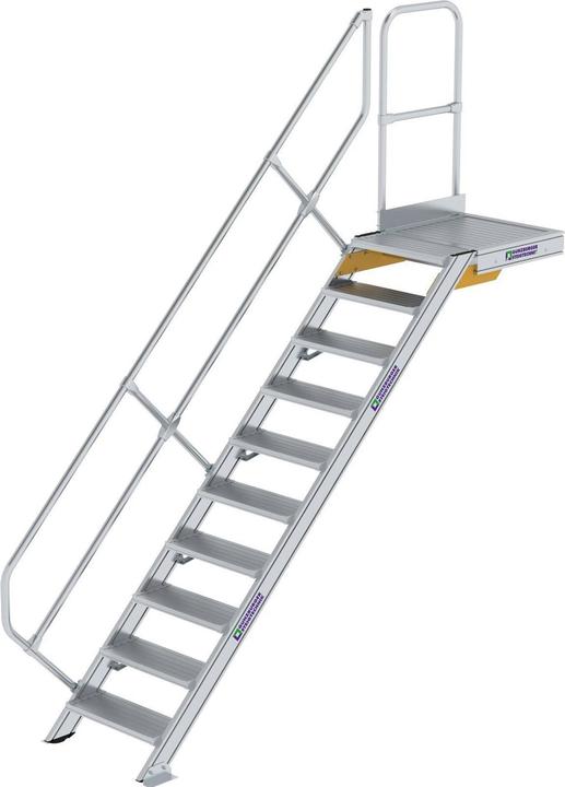 Produktbild Munk Treppe mit Plattform 45° Stufenbreite 600 mm 10 Stufen Aluminium geriffelt (Gerüst, 60 cm)