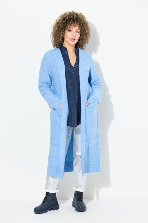 Actual product image Ulla Popken Extra Long Hooded Open Shape Cardigan (42, 44)
