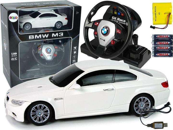 Productafbeelding Lean Toys Radiografisch bestuurbare BMW M3 wit 1:18