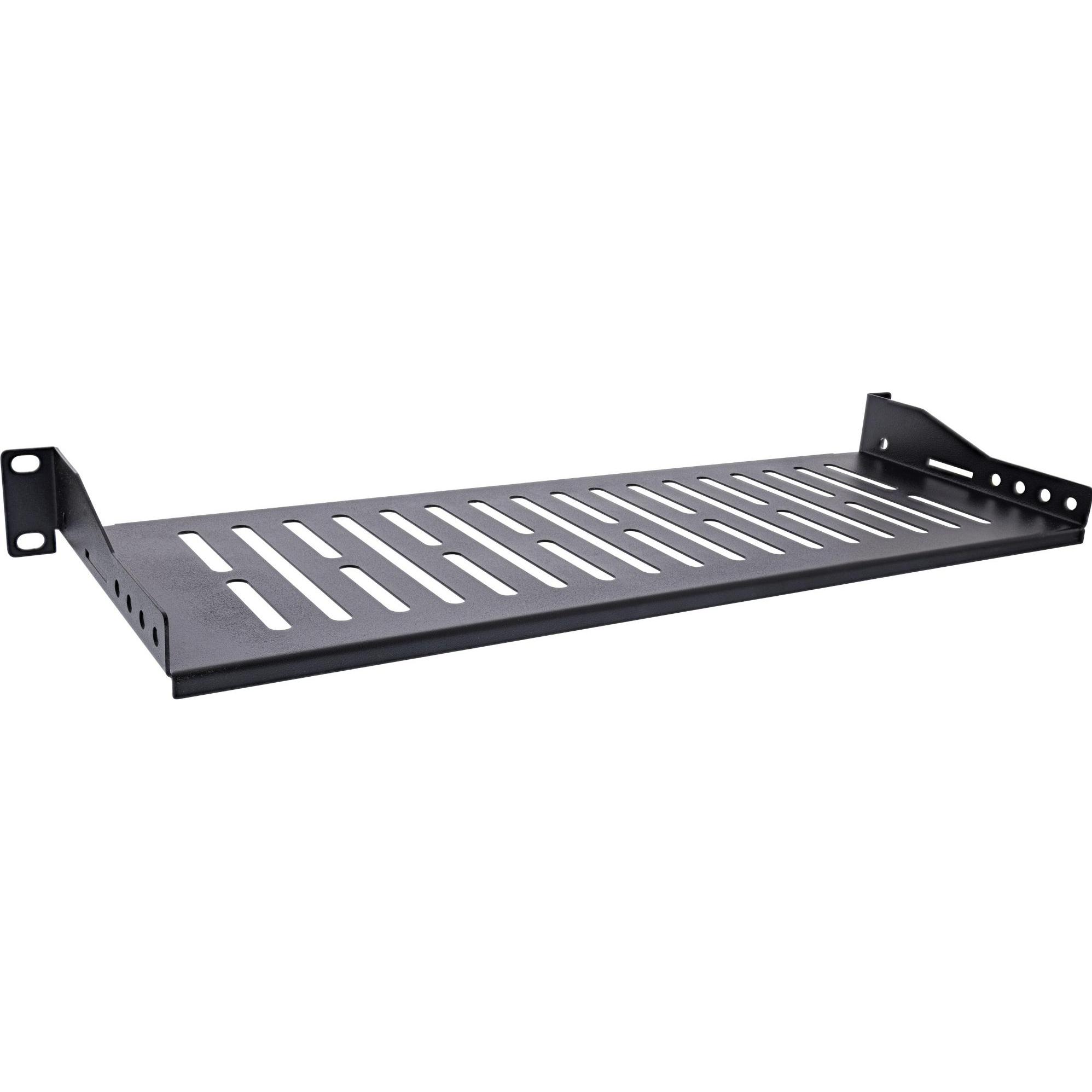 InLine 19" Fachboden, 150mm, 10kg, 1HE, RAL 9005 schwarz, Serverschrank Zubehör, Schwarz