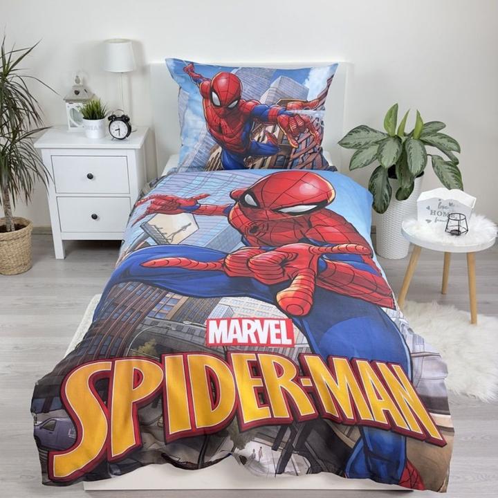 Actual product image Tinisu Spiderman Marvel Bettwäsche - 140x200 cm weiche Baumwolle Kissen und Decke (140 x 200 cm, 70 x 90 cm)