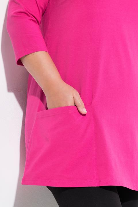 Produktbild Ulla Popken Longshirt, Taschen, A-Linie, Carree-Ausschnitt, 3/4-Arm (50, 52)