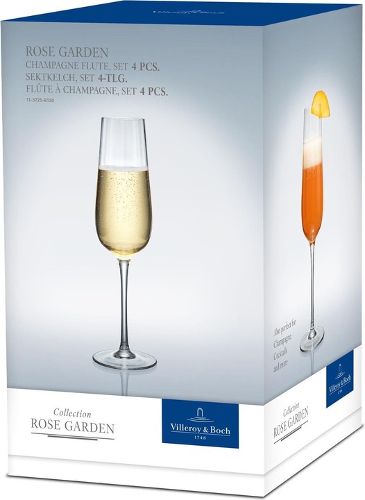 Image du produit Villeroy & Boch Coupe à champagne, set de 4 pièces Rose Garden (12 cl, 4 Verres, Flûtes à champagne)