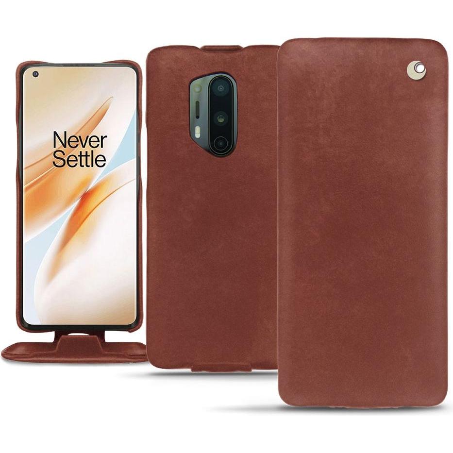 Noreve Lederschutzhülle vertikal (OnePlus 8 Pro), Smartphone Hülle, Rot