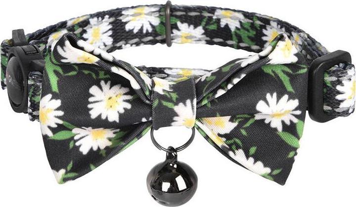 Immagine prodotto Dogness Set di collari per gatti 2 pezzi (Daisy nero/rosso impermeabile) (Gatto, Generale)