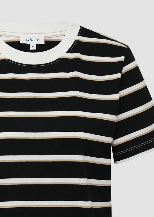 Immagine prodotto S.Oliver T-Shirt Verkürztes Baumwoll-T-Shirt mit Streifen (46)