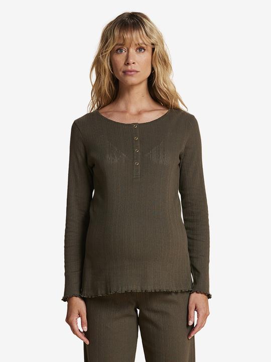 Produktbild Envie de Fraise Umstands-Schlafanzug: Sleepshirt & Hose aus Pointelle-Jersey (40)