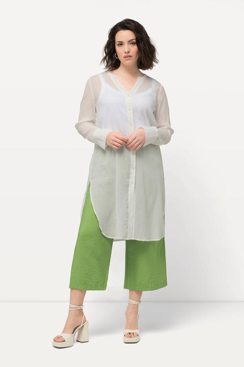 Produktbild Ulla Popken Longbluse, Struktur, A-Linie, Tunika-Ausschnitt, Langarm (62)
