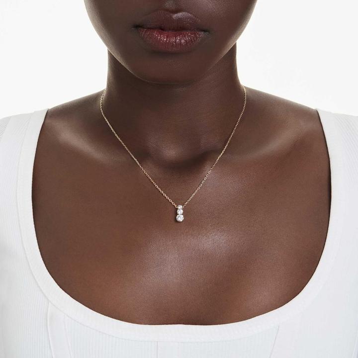 Immagine prodotto Swarovski Stilla Attract Halskette Rundschliff Weiss Goldlegierungsschicht (Metallo Swarovski, 45 cm)