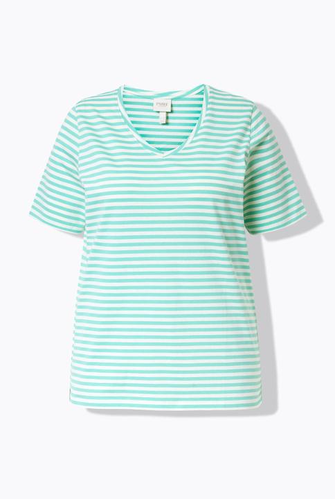 Produktbild Ulla Popken T-Shirt, Ringel, V-Ausschnitt, Halbarm (46, 48)